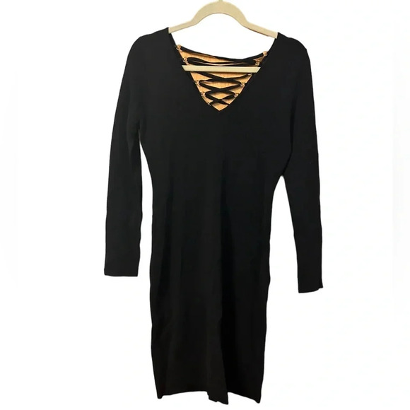 CALVIN KLEIN LACE UP LONG SLEEVE DRESS - Picture 1 of 4